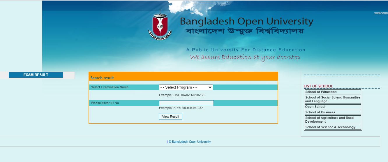 Bangladesh Open University BOU B.Ed Result 2020